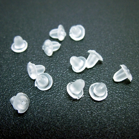 Clear Rubber Stopper Earring Backs (20 pairs) - Click Image to Close